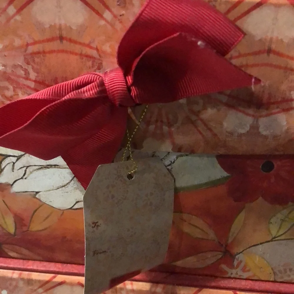 Beautiful Floral Orange Red White Decorative Storage Home Decor Gift Box 2 Keep